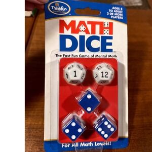 ThinkFun Math Dice Game NOS Sealed STEM Mental Math Ages 8+ Homeschooling  2003